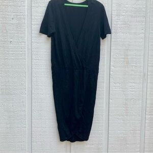 SOYER Cashmere Silk Dress Black Wrap Midi New With Tags Size XS Garmentory